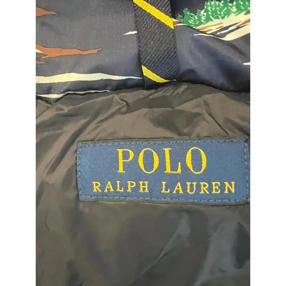 $398 Polo Ralph Lauren Water Repellent Graphic Ski Print 700 Down Jacket Coat S